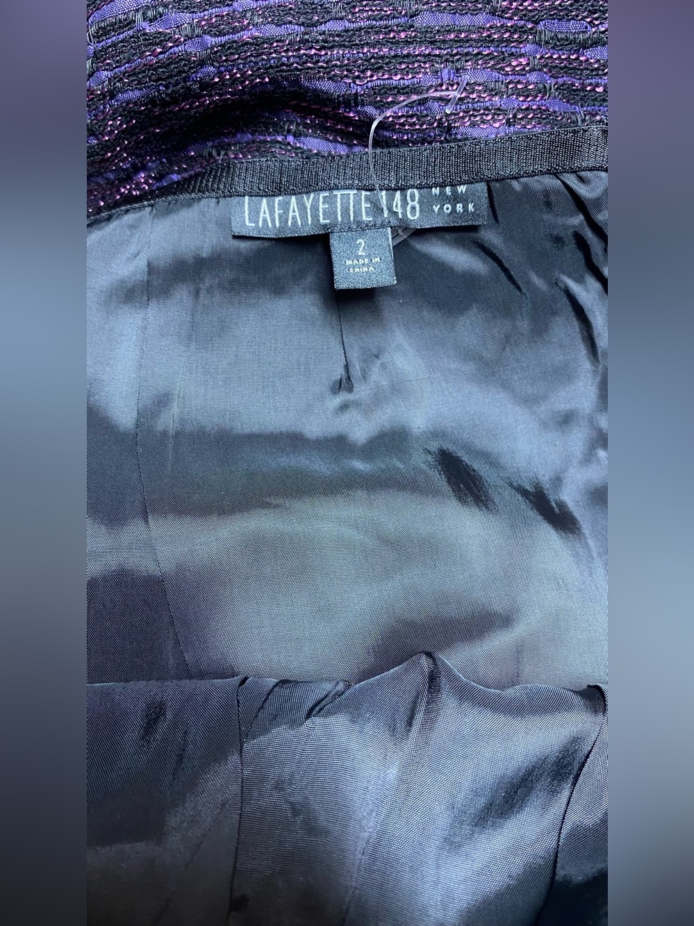 Lafayette 148 $268 New York Purple Heathered Knit Pencil Skirt NWT! - Picture 5 of 12